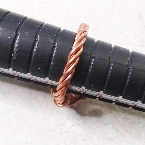 Unique & Eclectic! Wire Wrapped Copper Ring + Sea Sediment Jasper Bead - Sz 6.5! - Picture 5 of 6